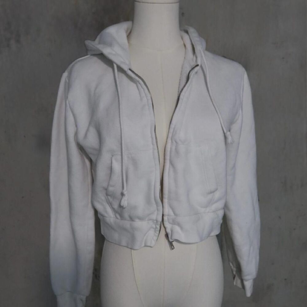 Brandy-melville Women's White Hoodie